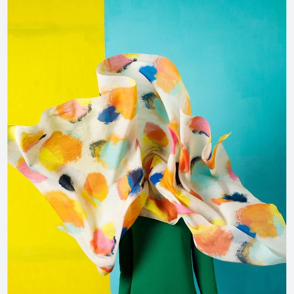 NWT Marimekko Multicolor Abstract Scarf - Picture 1 of 7
